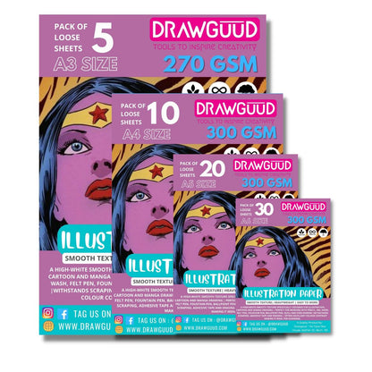 DRAWGUUD Pack of 2 180 GSM BLACK TEXTURE PAPER FOR PAINTING, LOOSE