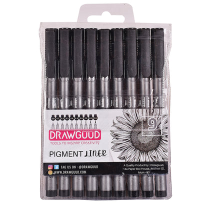 Eoouooip Fineliner Pens Assorted Nibs, 12 Pcs Black Micro Liner